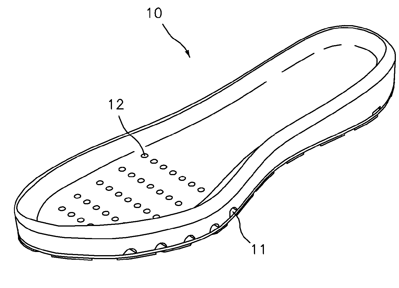 Ventilation sole for shoes