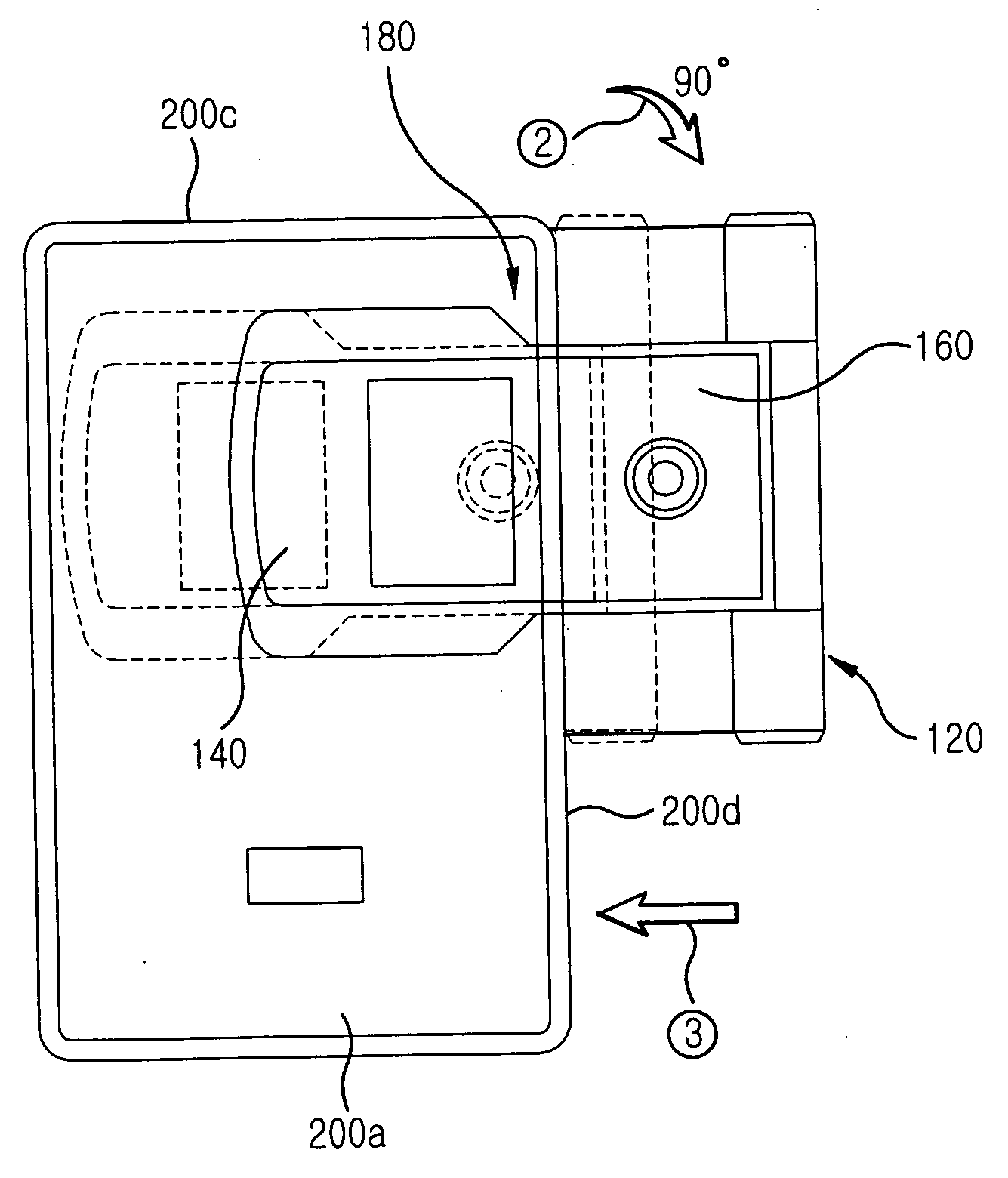 Portable digital communication apparatus having sliding/rotational hinge means