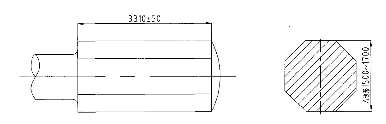 Forging method of main pipe blank with branch pipe nozzles used in nuclear power station