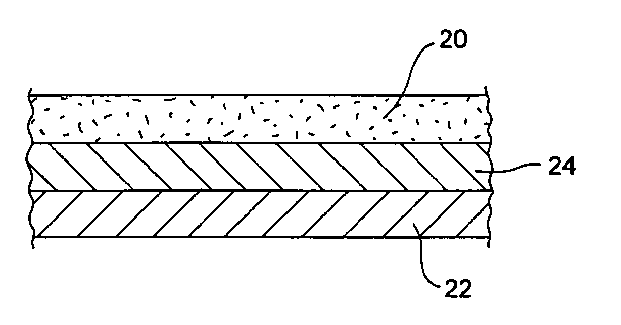 Absorbent binder coating