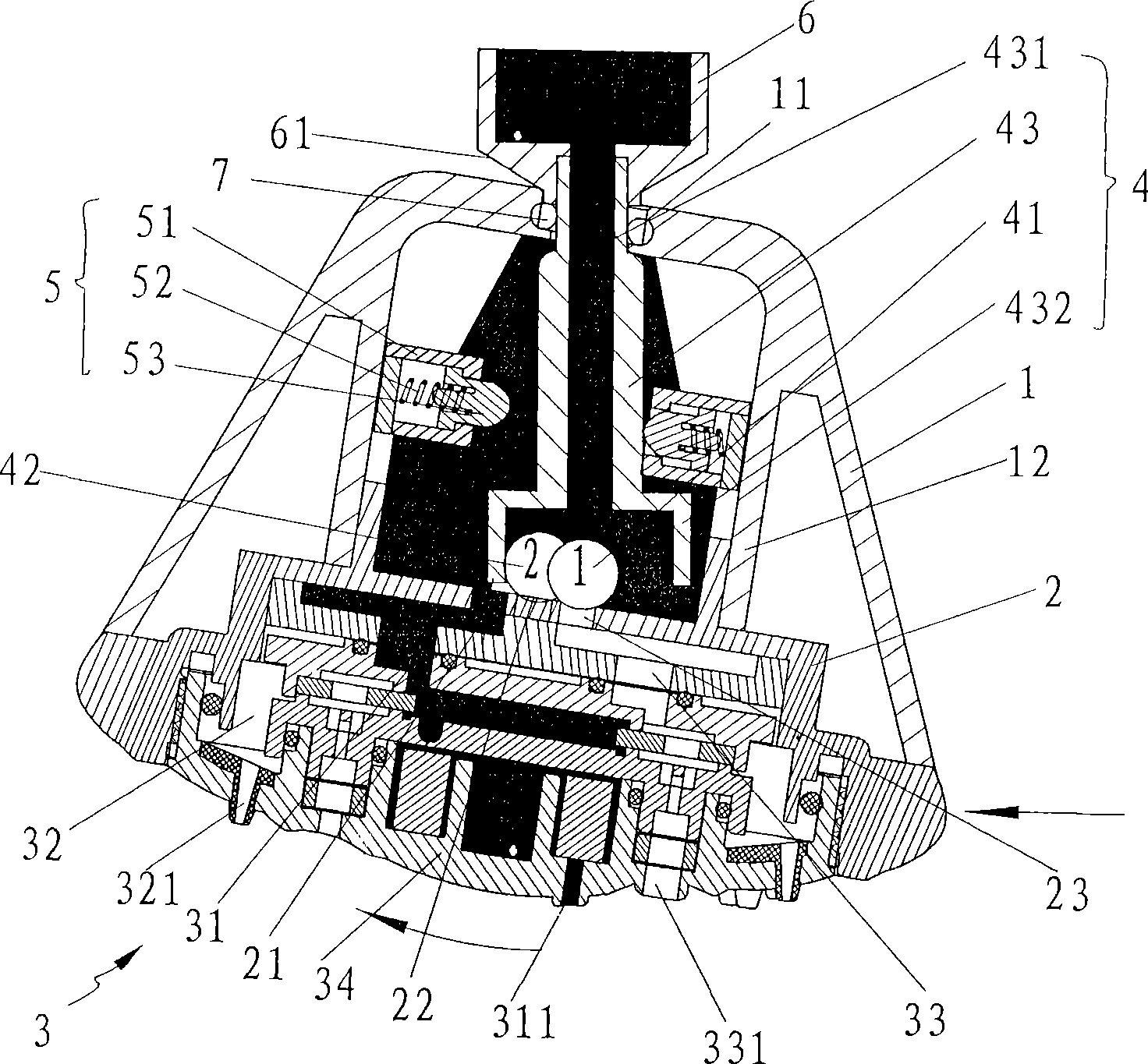 Swing switch structure of water exit apparatus