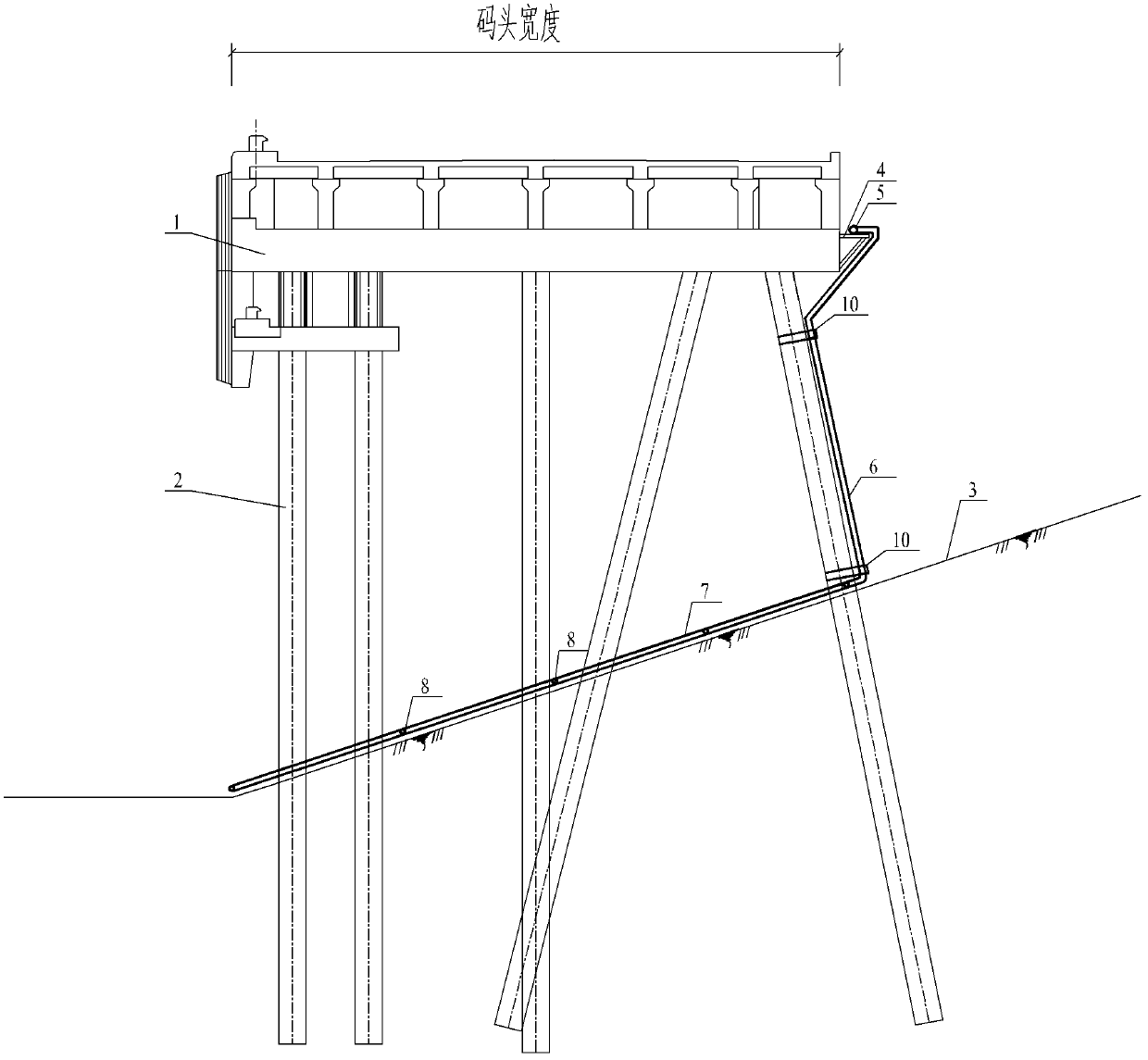 Power pipe network for clearing deposits under dock