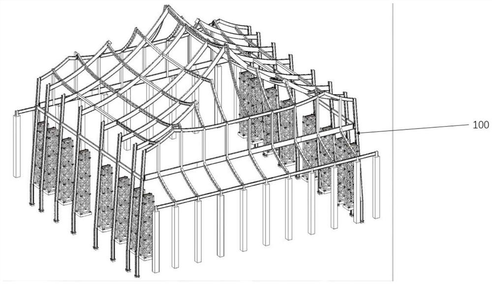 Supporting device of inclined steel reinforced column