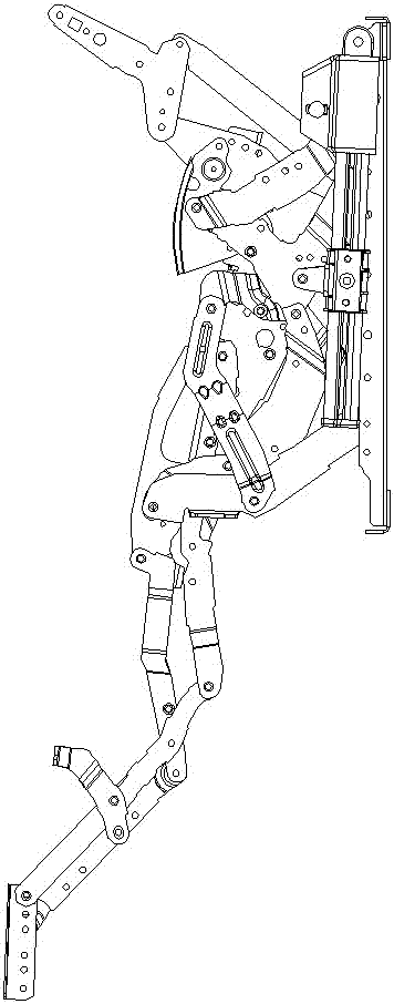 An electromechanical stretching device for a movable sofa