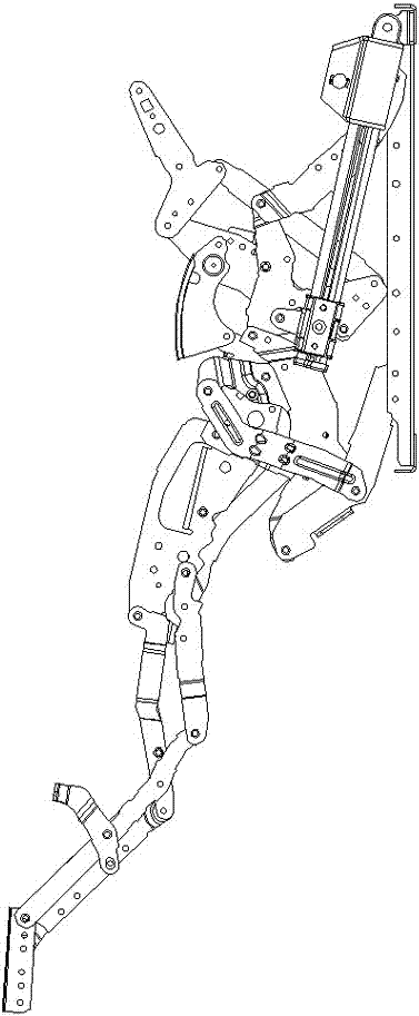 An electromechanical stretching device for a movable sofa