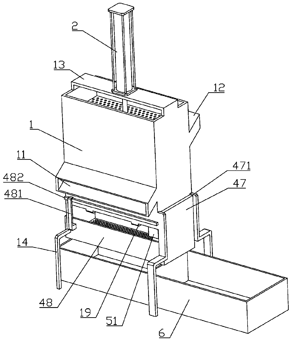 Dry-wet separation device for pig house excrement recycling