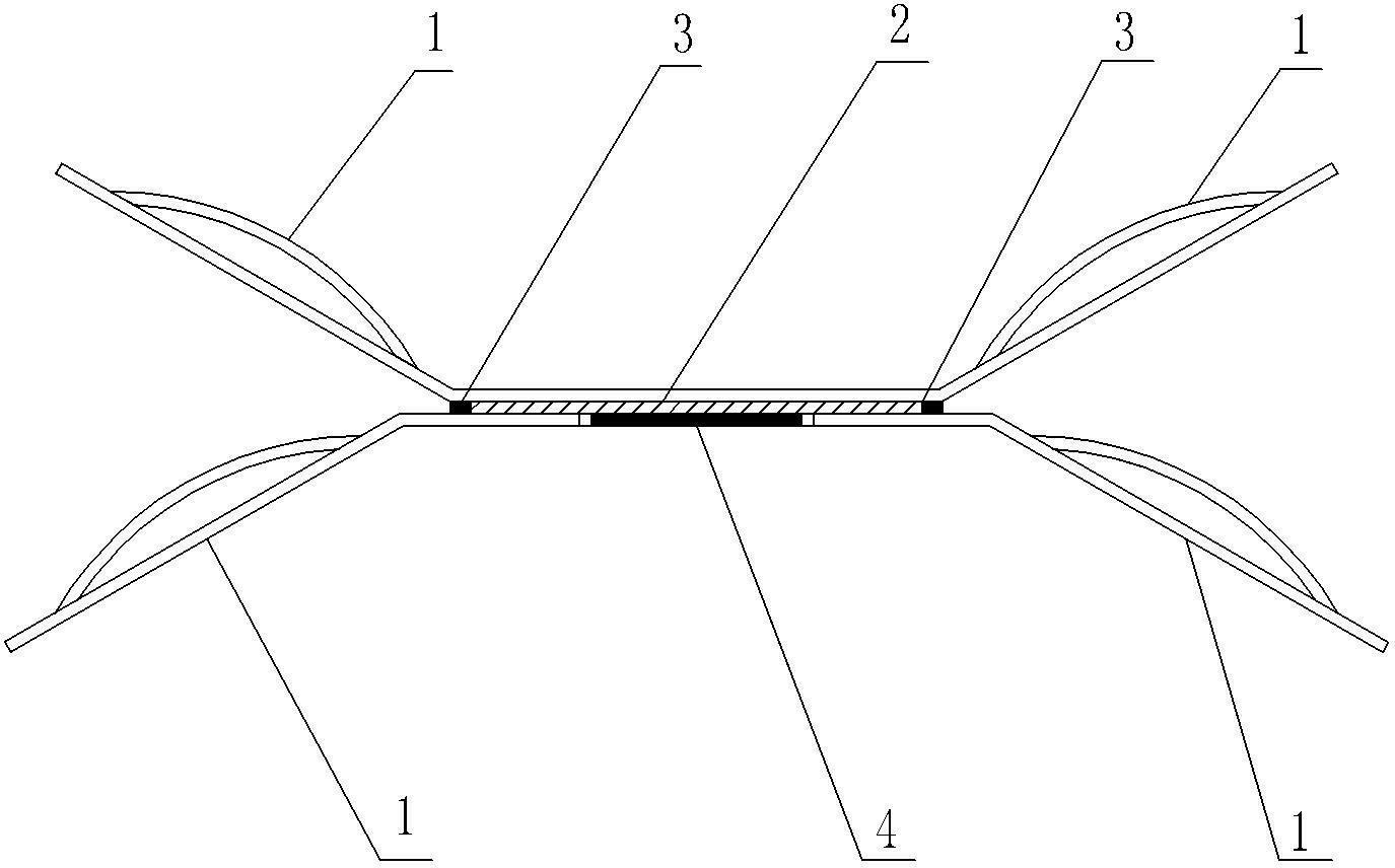 Wing plate type three-dimensional light-emitting diode (LED) radiator