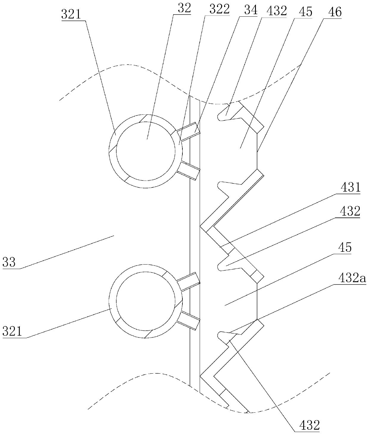 A flue gas denitrification mixing device