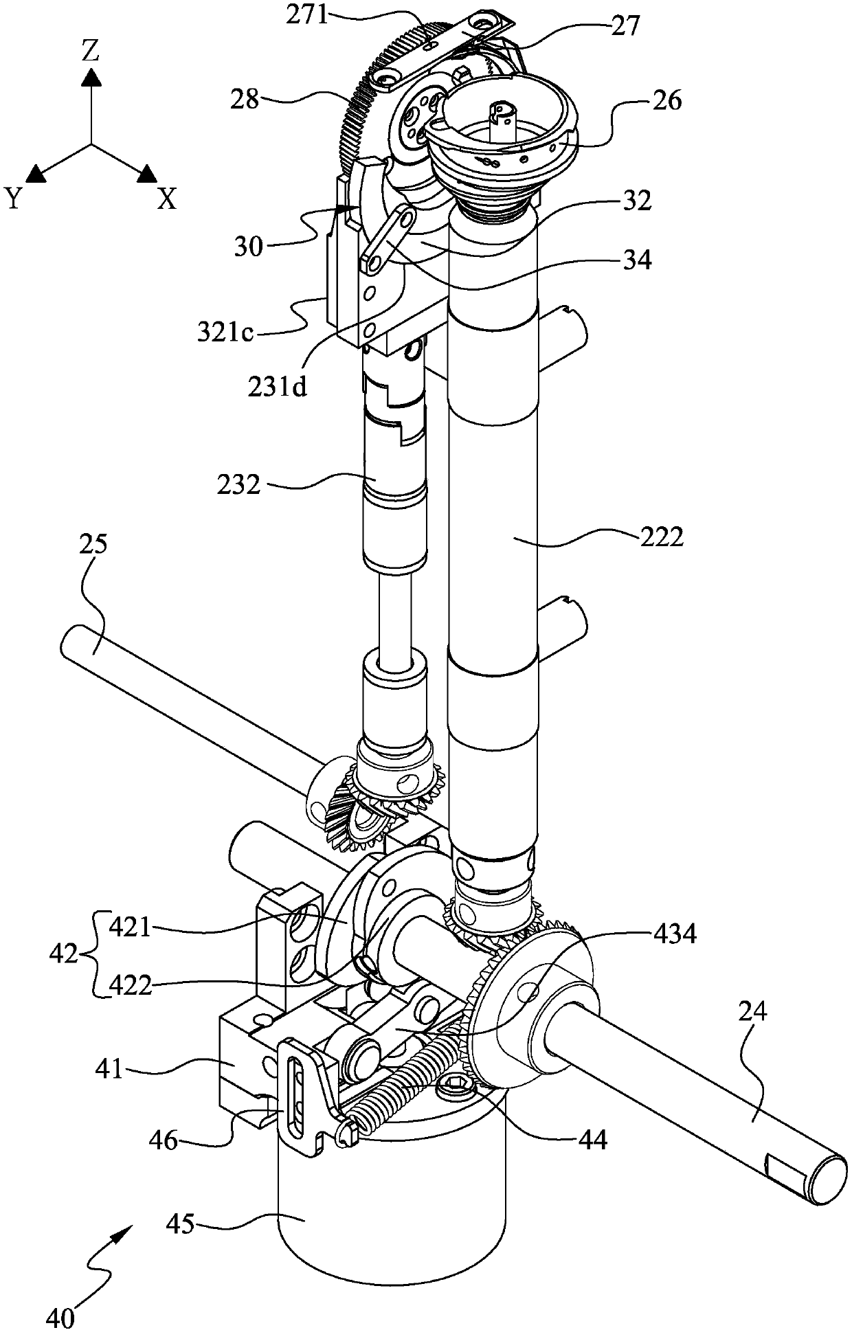 Thread cutting device for column type sewing machine