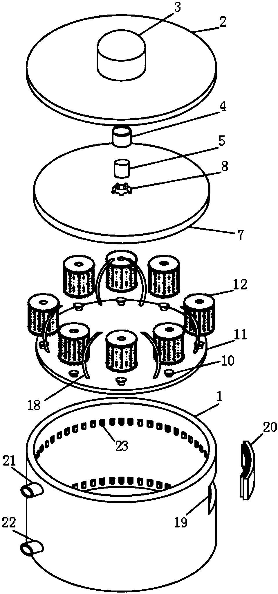 Skin stain processing device used in broiler chicken slaughtering