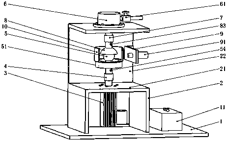 Hip joint prosthesis friction wear testing machine capable of measuring temperature in real time