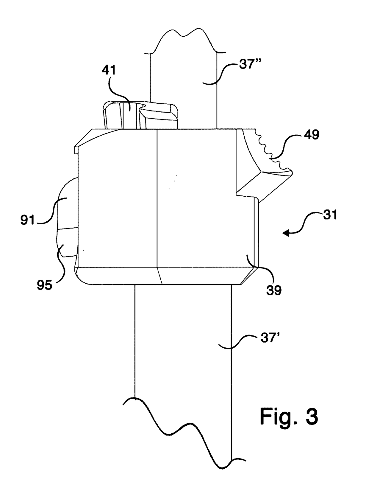 Coupler for releasably securing integrated segments of an assemblage against otherwise accomodated relative translational displacement