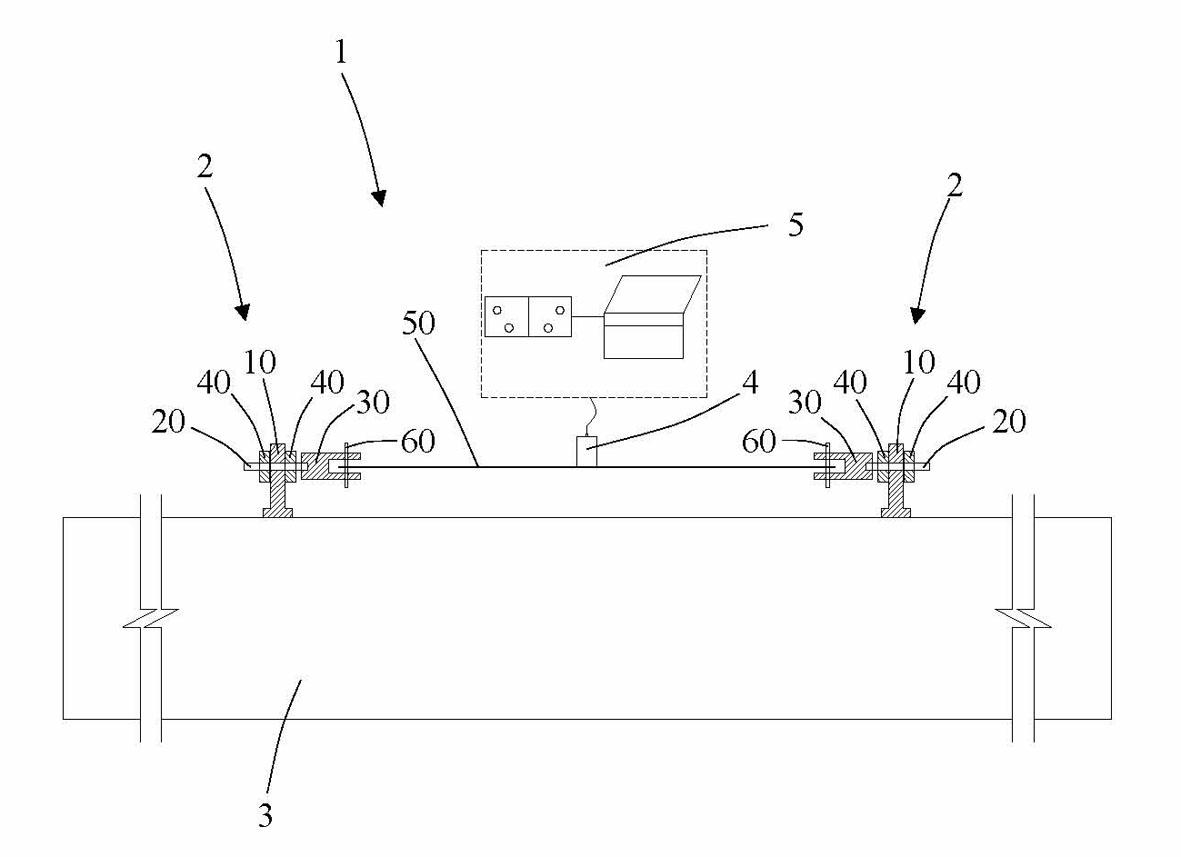 Method and device for measuring steel strut axial force by utilizing adhered steel sheet