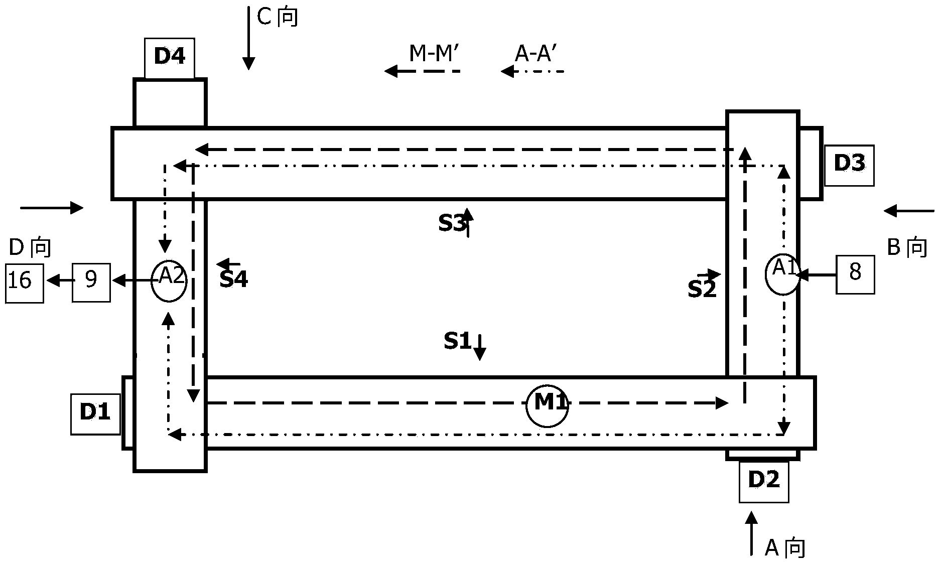 Circulation drying device for water-containing solid material