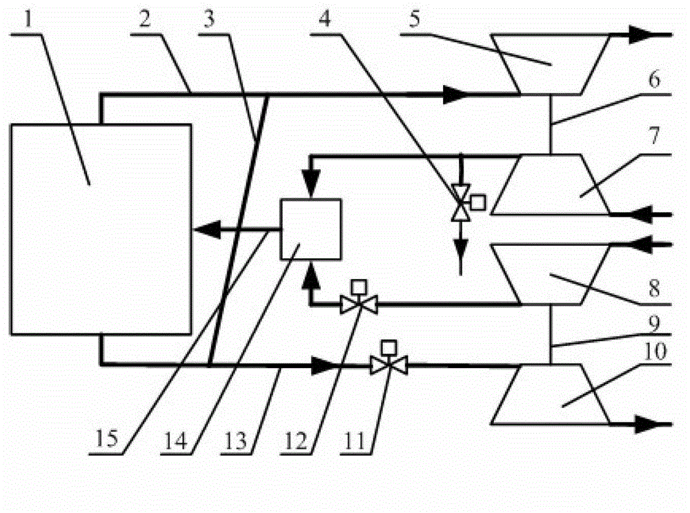 Diesel engine sequential turbocharging structure with anti-surge function