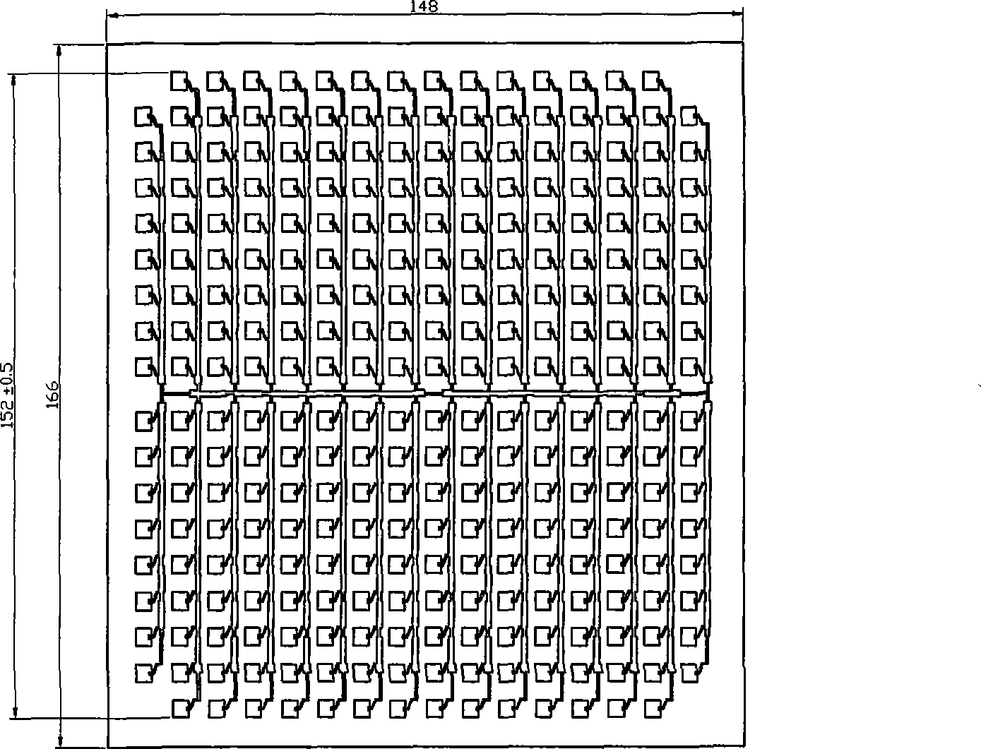 Four 24.15GHz narrow beam micro-strip array antennae