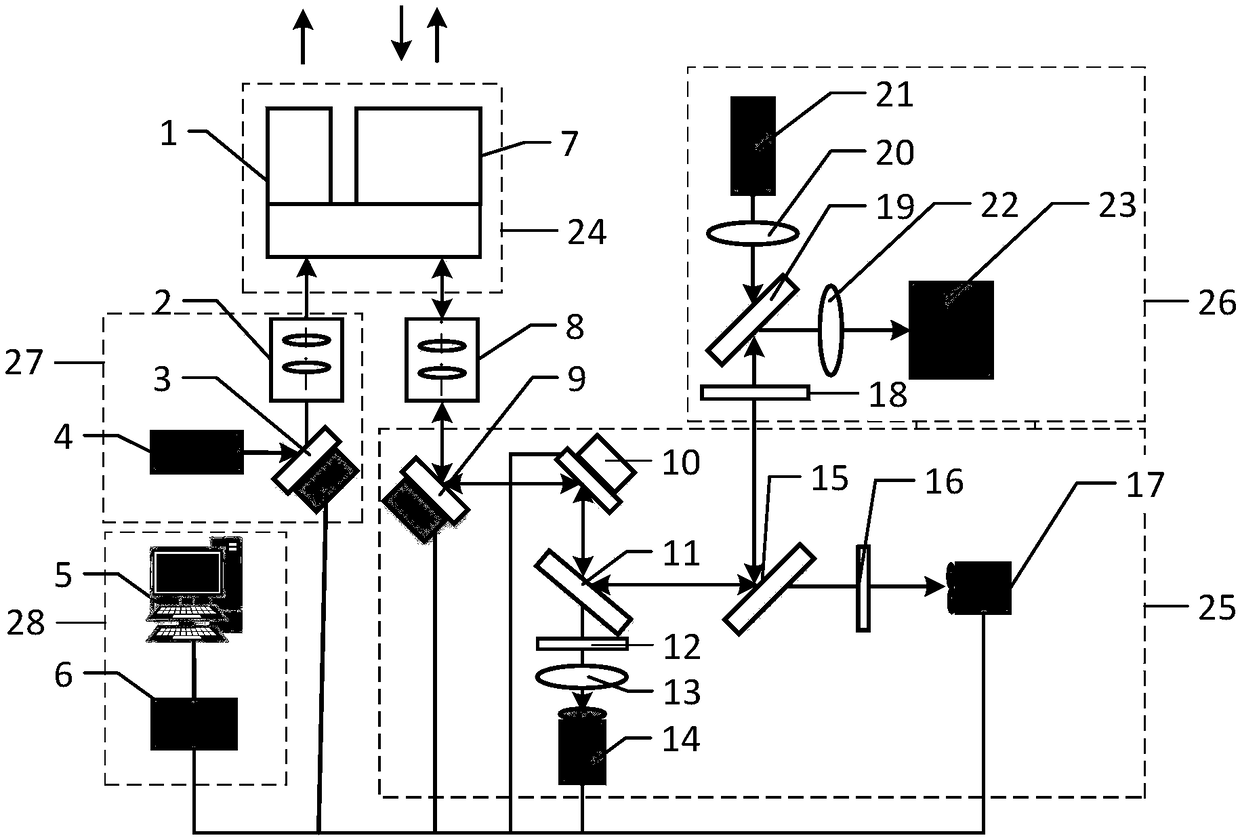 Satellite-ground same band optical communication adaptive optical correction system and method based on sodium guide star