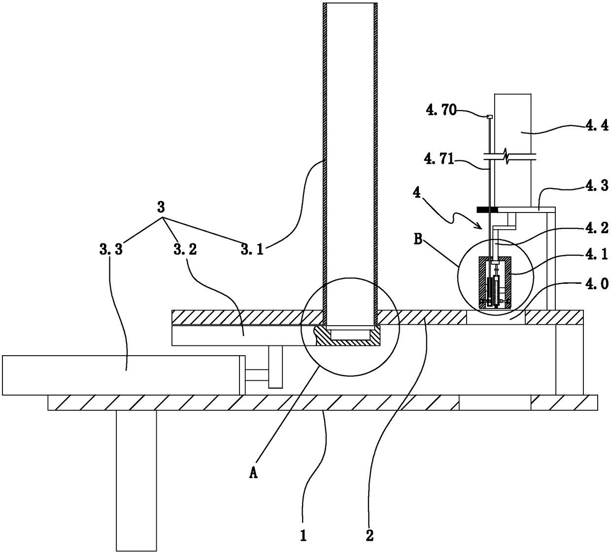 Red steel sheet distributing mechanism