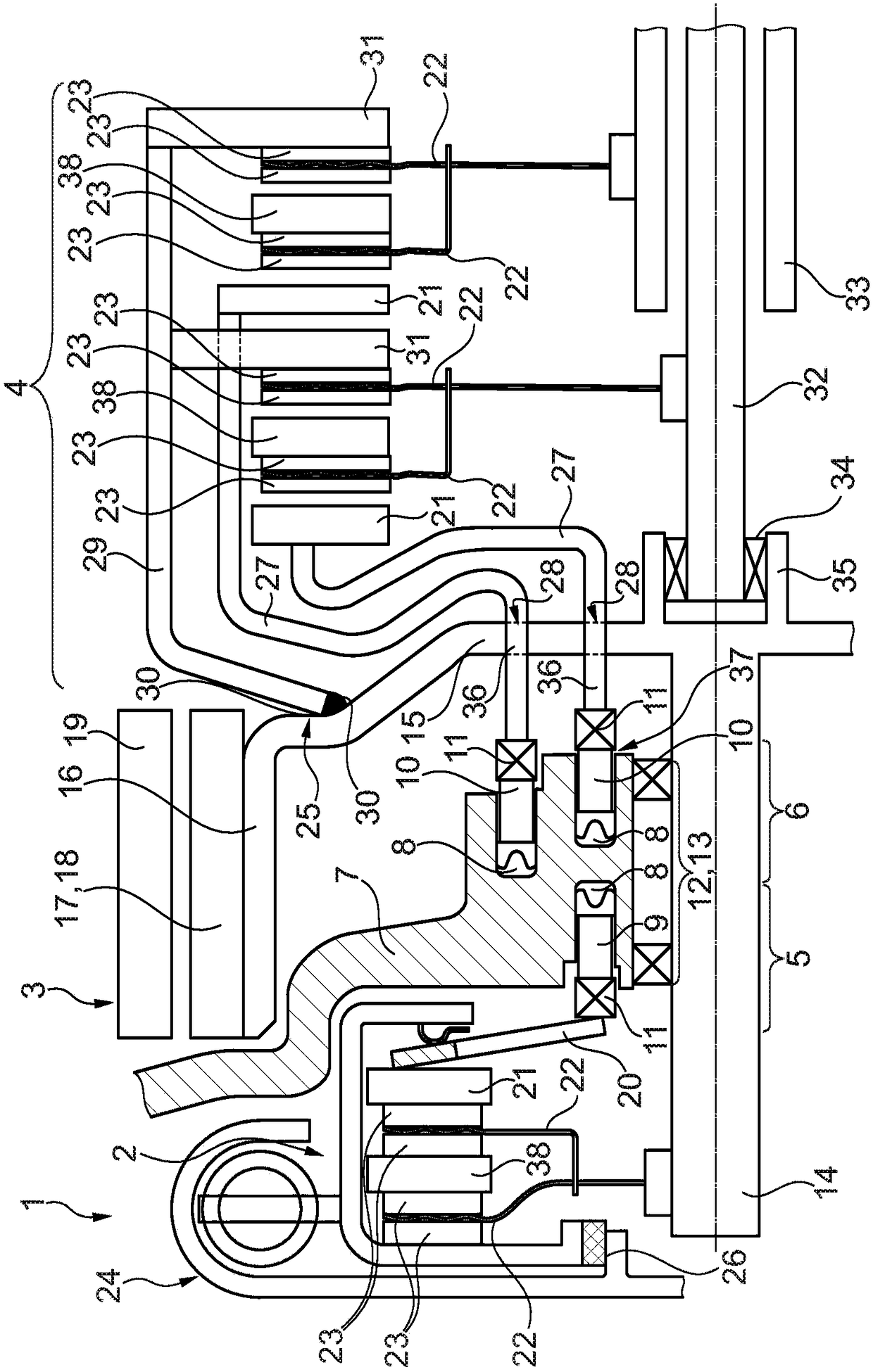 Hybrid module comprising a disconnect clutch and a main clutch and actuating system arranged therebetween