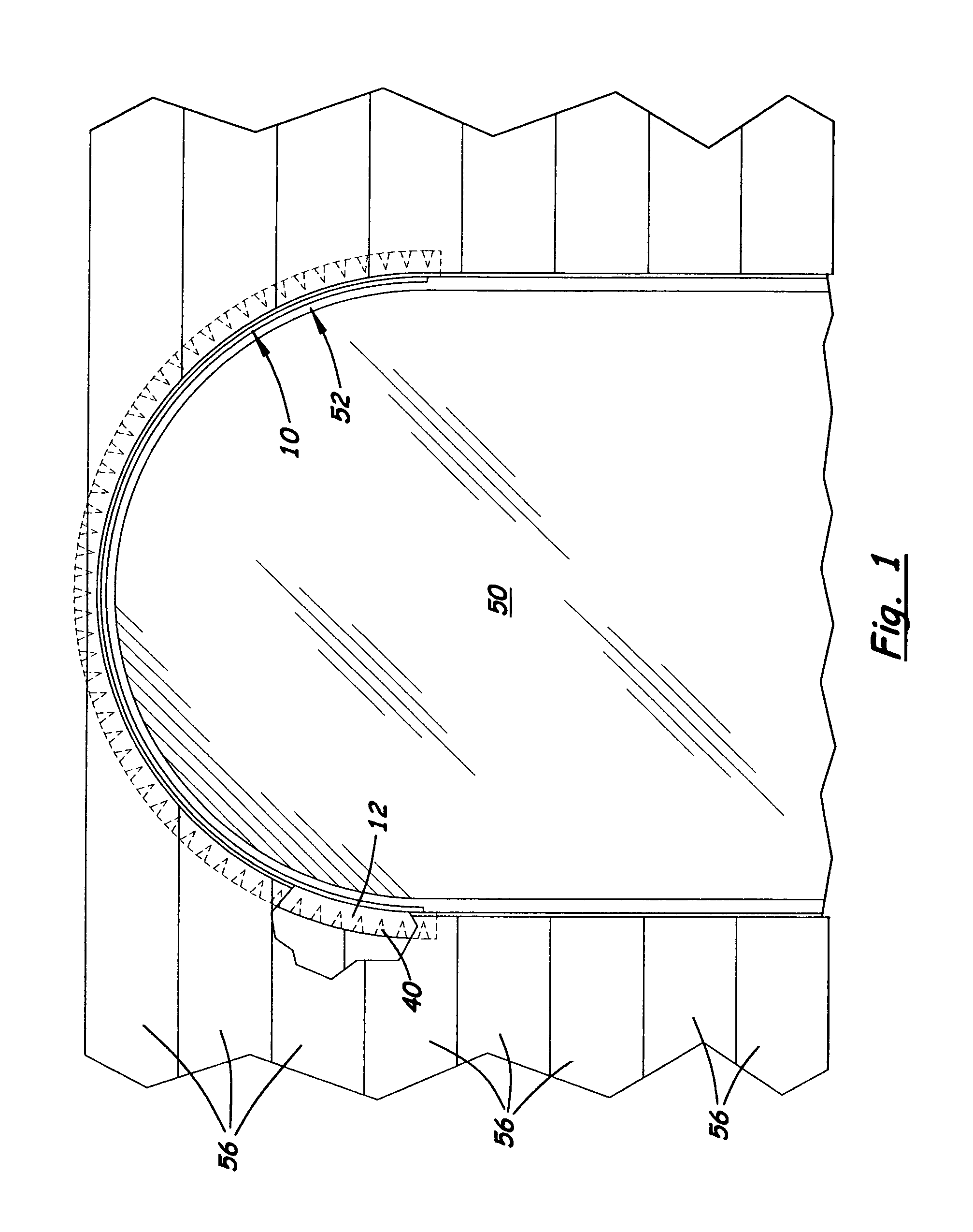 Flashing for an exterior arched surface and method