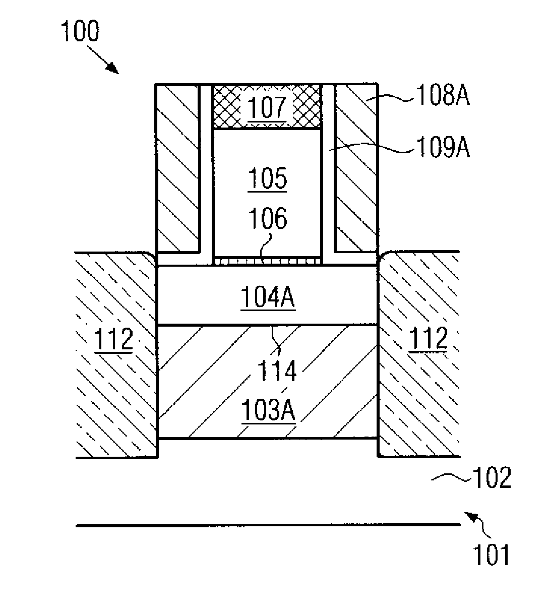 Embedded strain layer in thin soi transistors and a method of forming the same