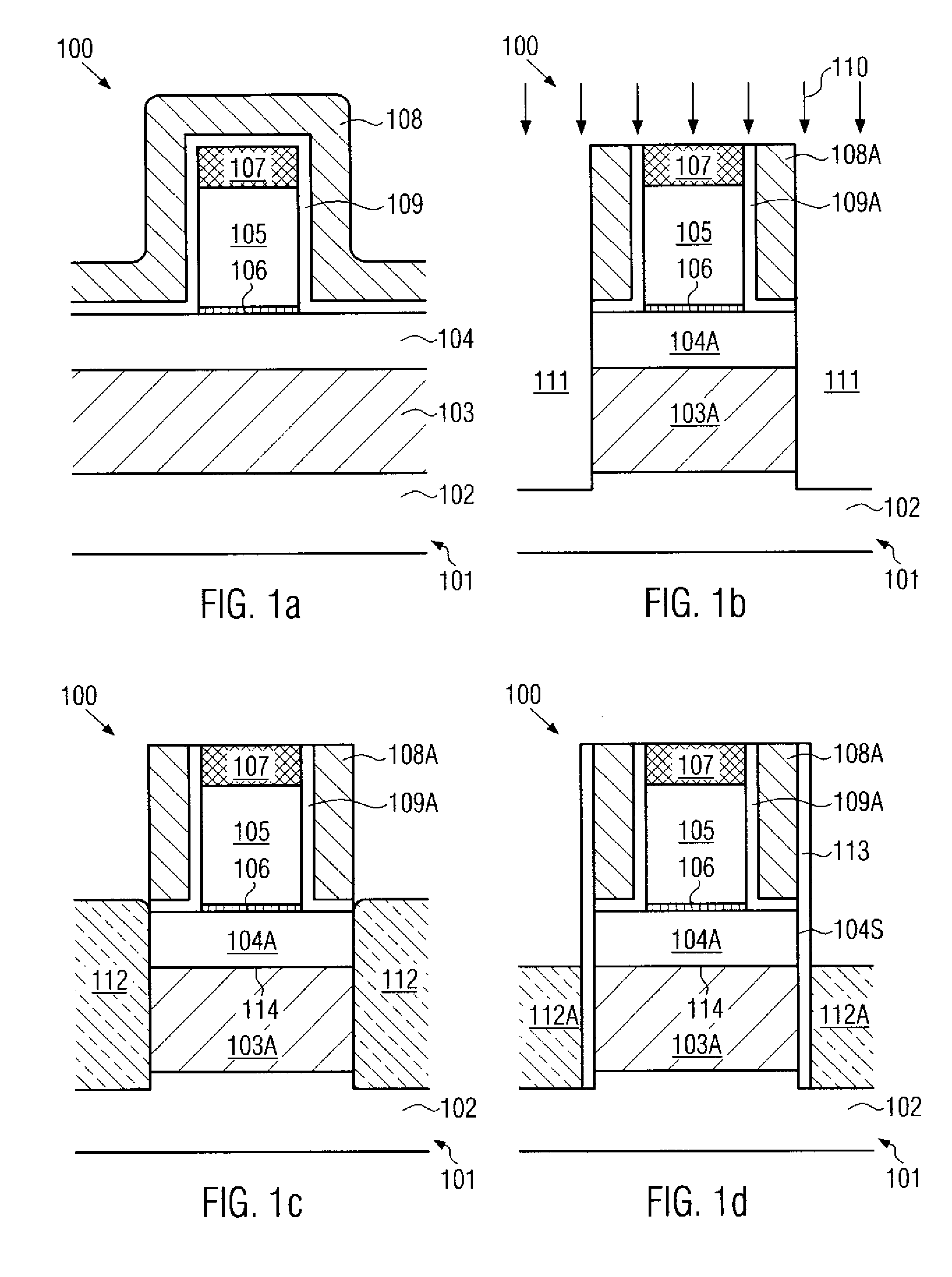 Embedded strain layer in thin soi transistors and a method of forming the same