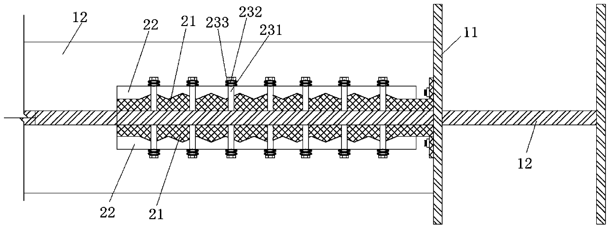 Friction damper for frame structure joint and building frame structure