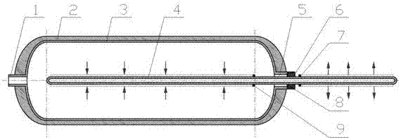 Fiber reinforced composite material high-pressure gas bottle with superconduction radiating device