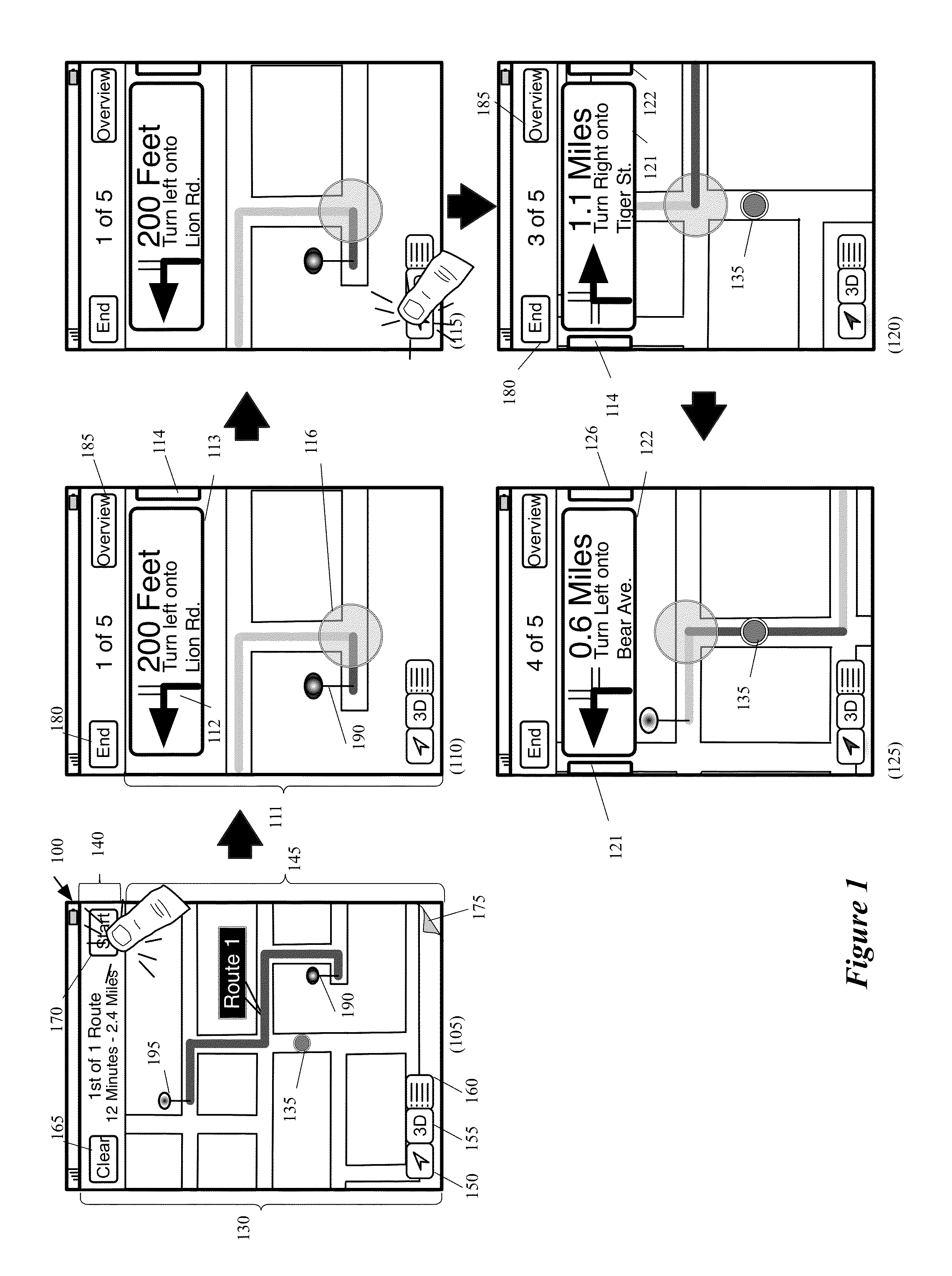 Mapping Application with Automatic Stepping Capabilities