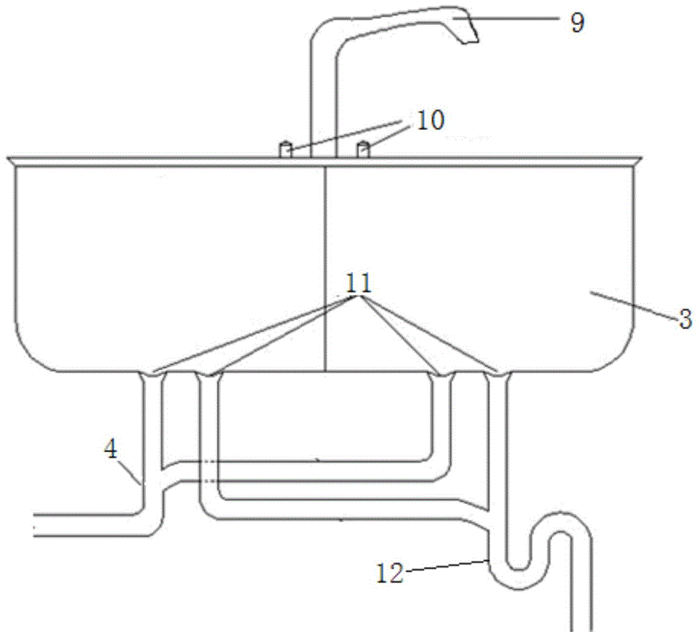 Building rainwater and washing water collection and reuse system