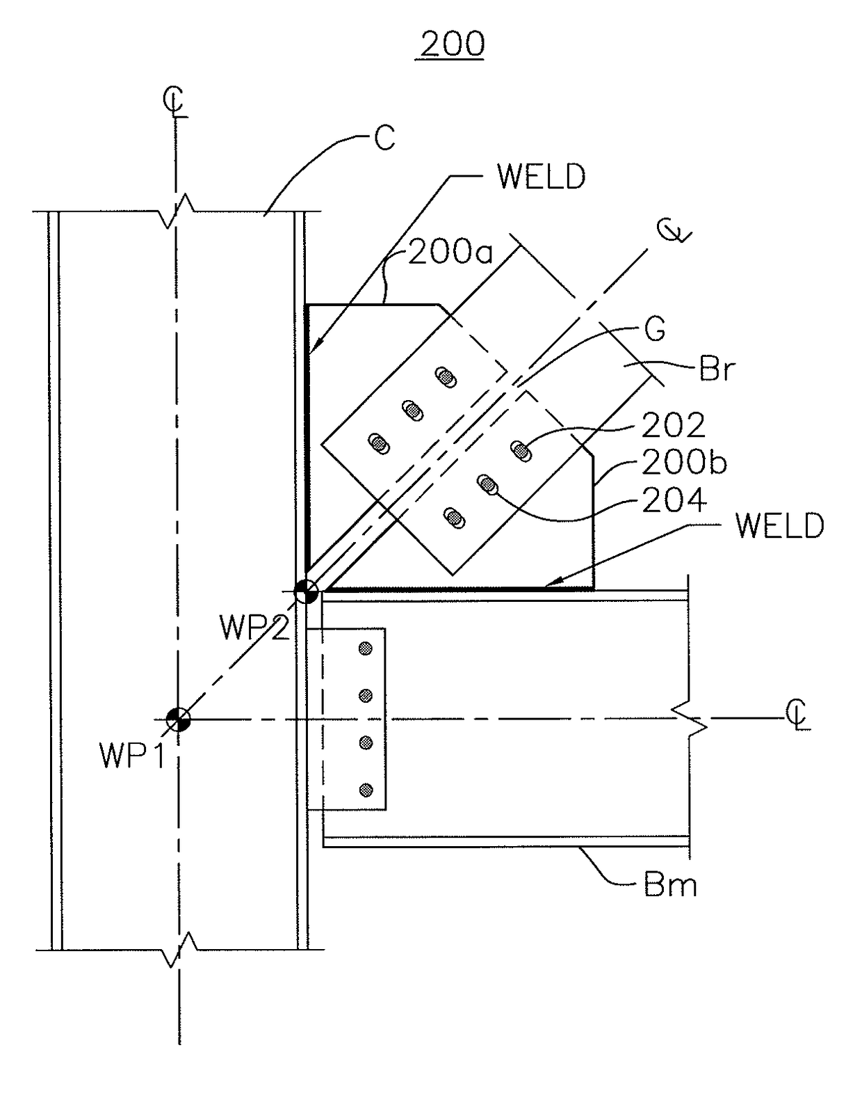 Split gusset connection