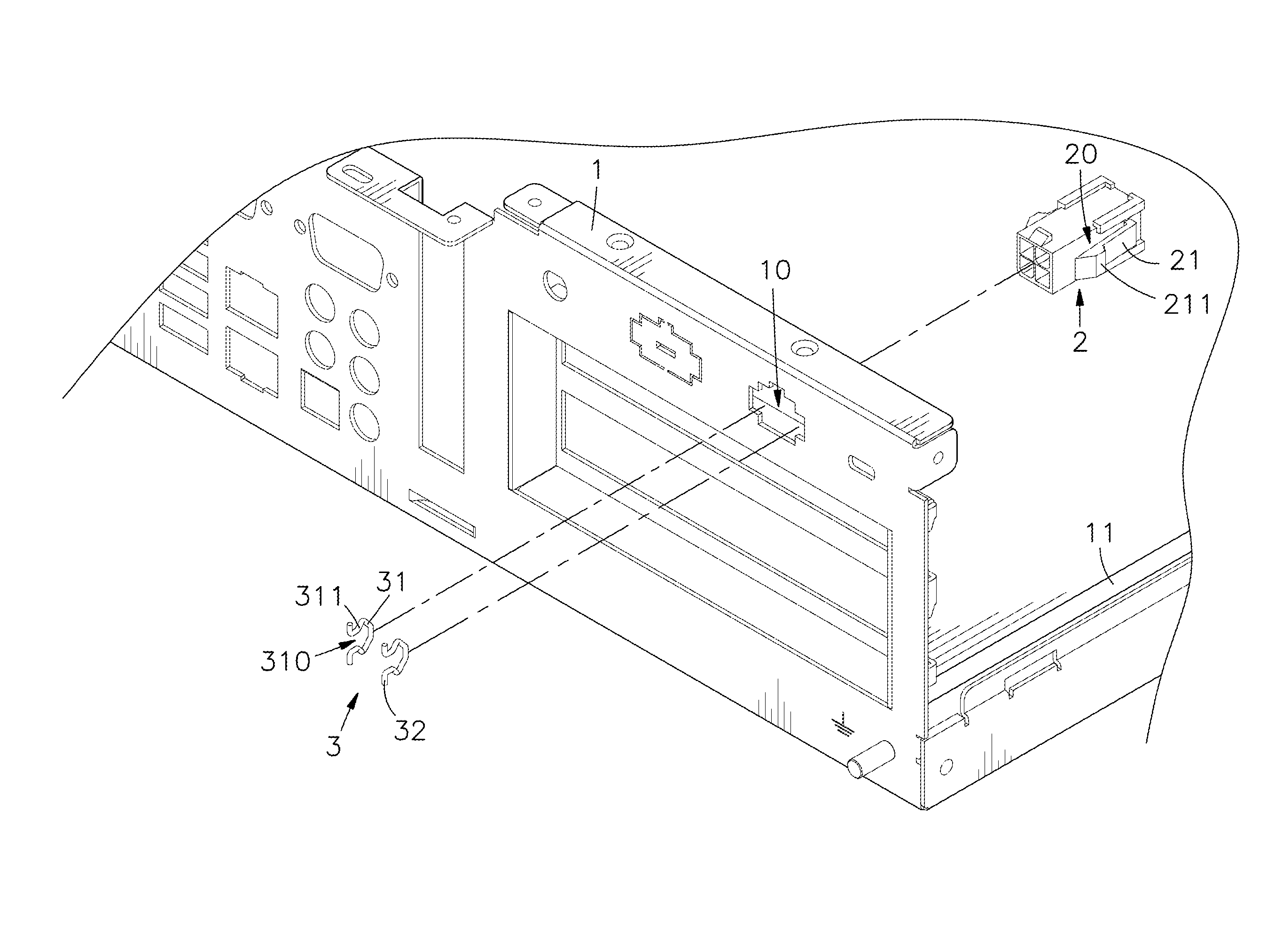 Anti-loosening electric connector mounting structure