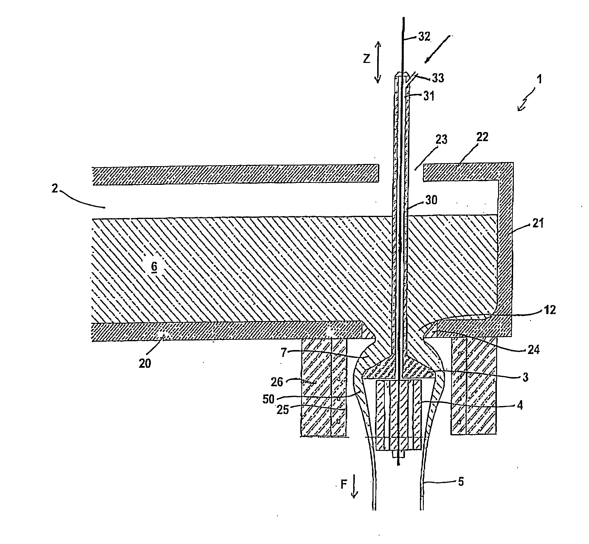 Method and apparatus for continuously manufacturing calibrated round or profiled glass tubes