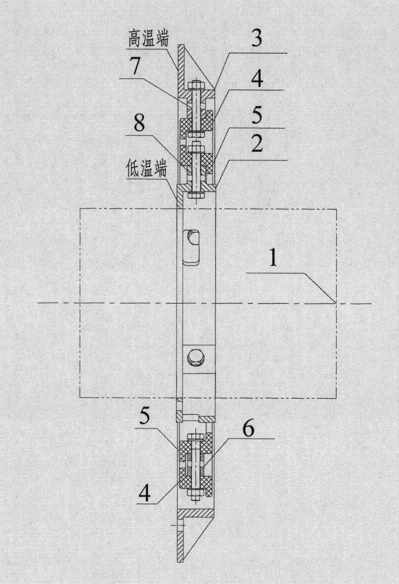 Low temperature optical system support device with high heat insulation efficiency and small thermal stress influence