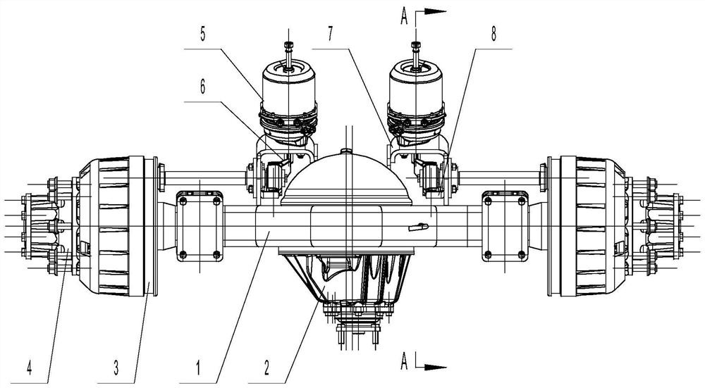 Automobile rear axle assembly with adjusting arm convenient to disassemble, assemble and adjust