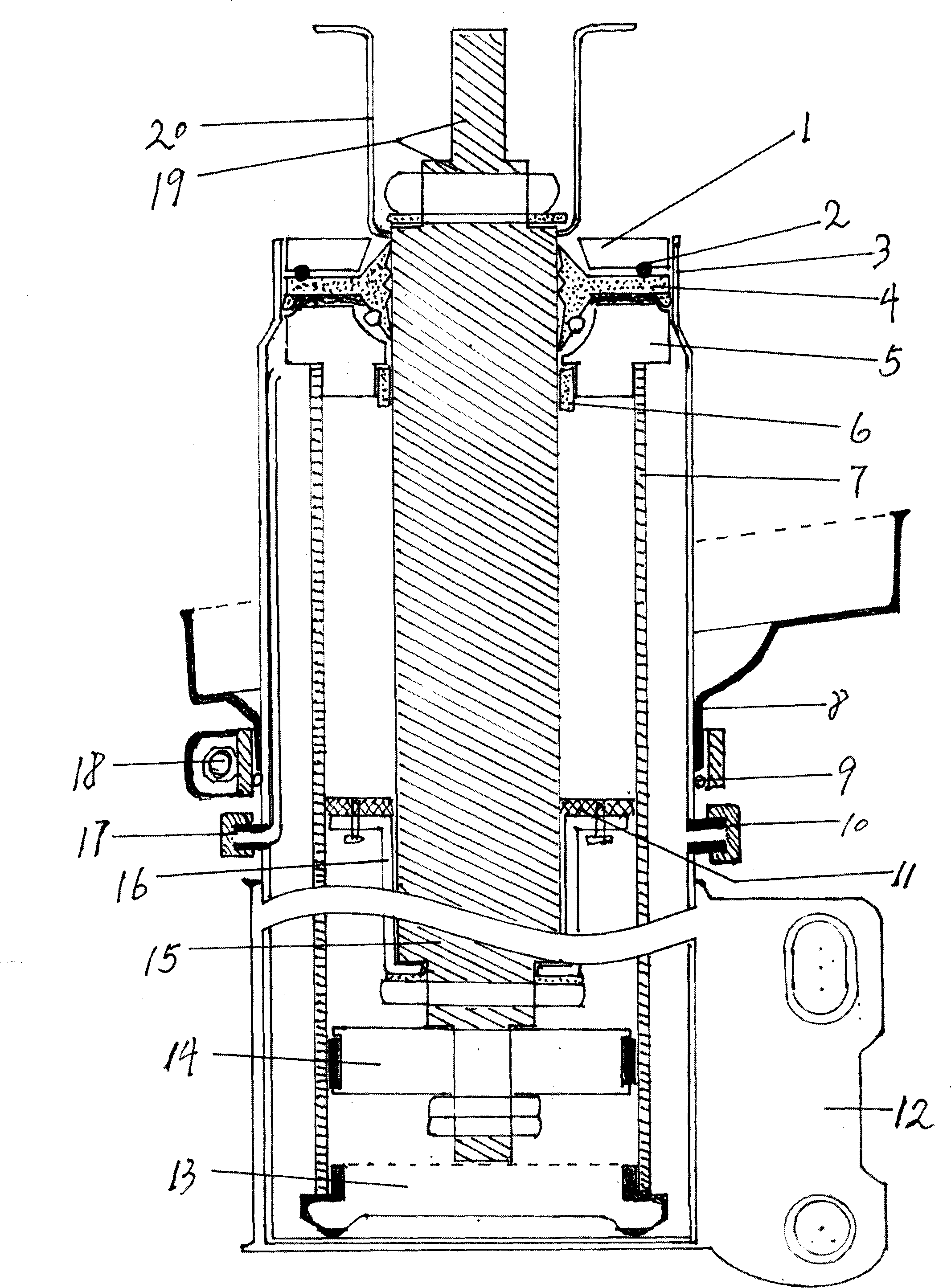 Durable high-reliability shock absorber of car