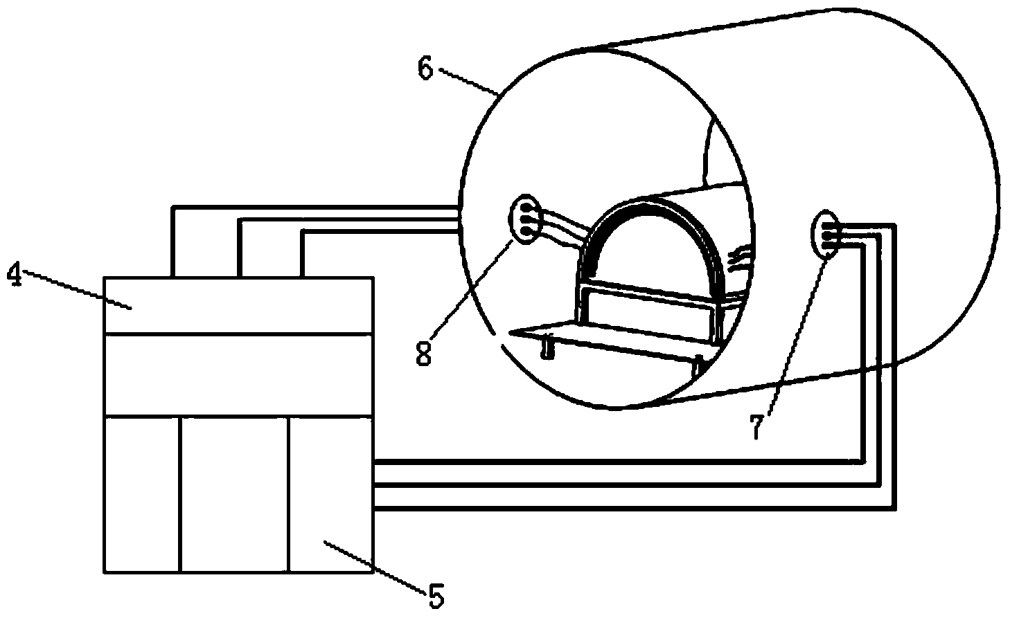 Ultrahigh-temperature thermal current simulation system used for spacecraft vacuum thermal test