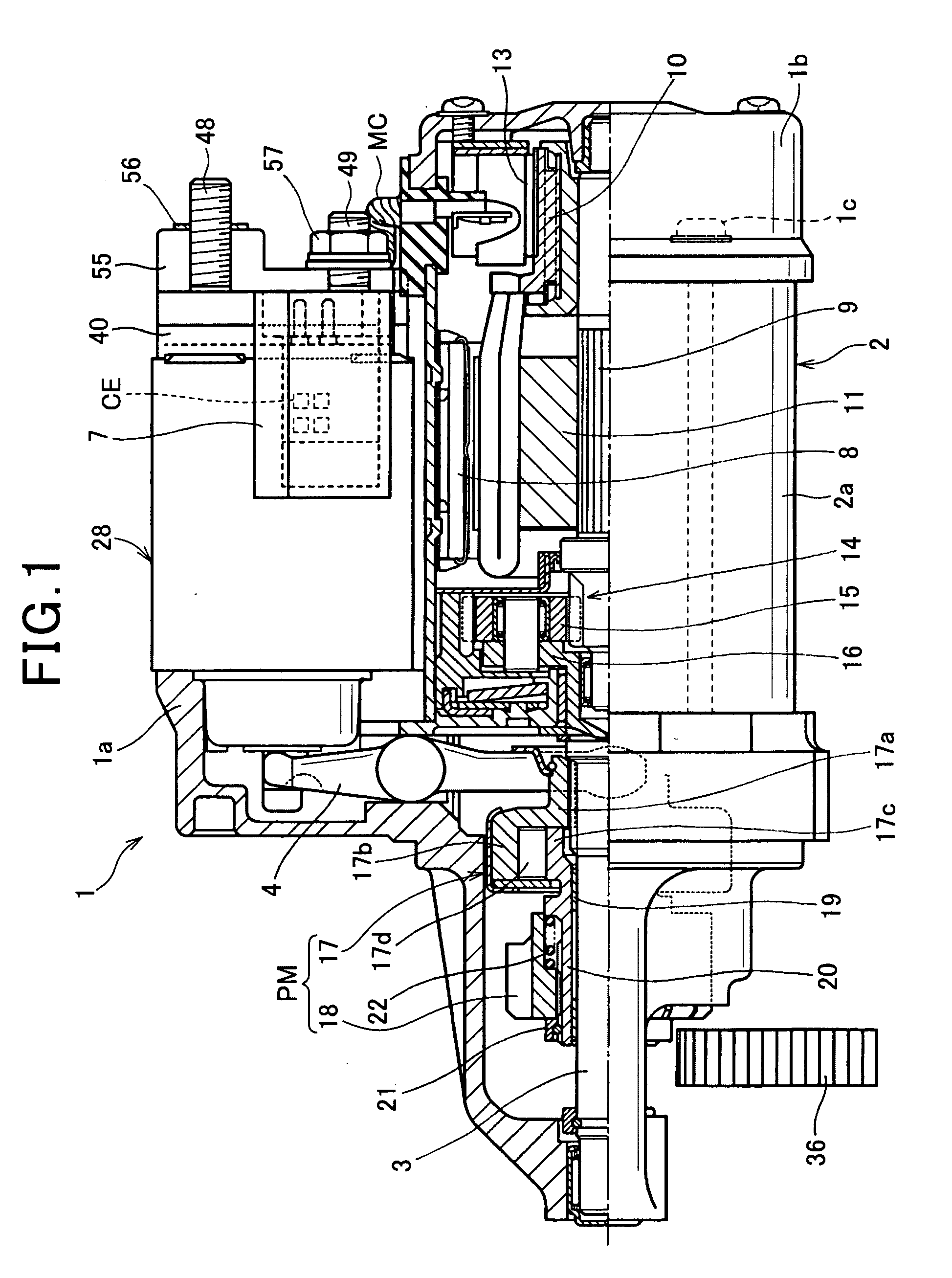 Starter for starting internal combustion engine