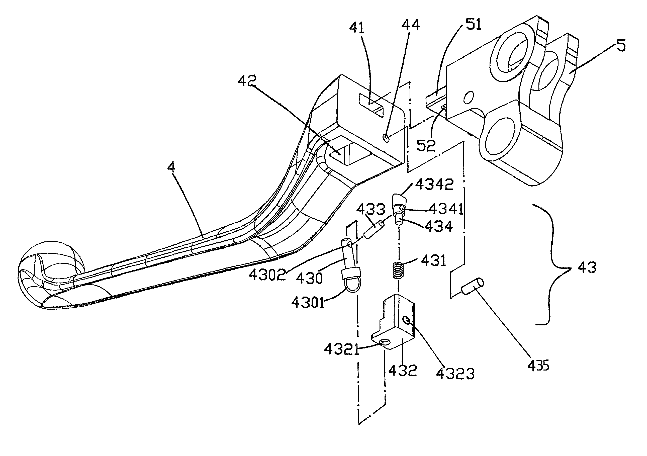 Theftproof clutch handle that is detached easily and quickly