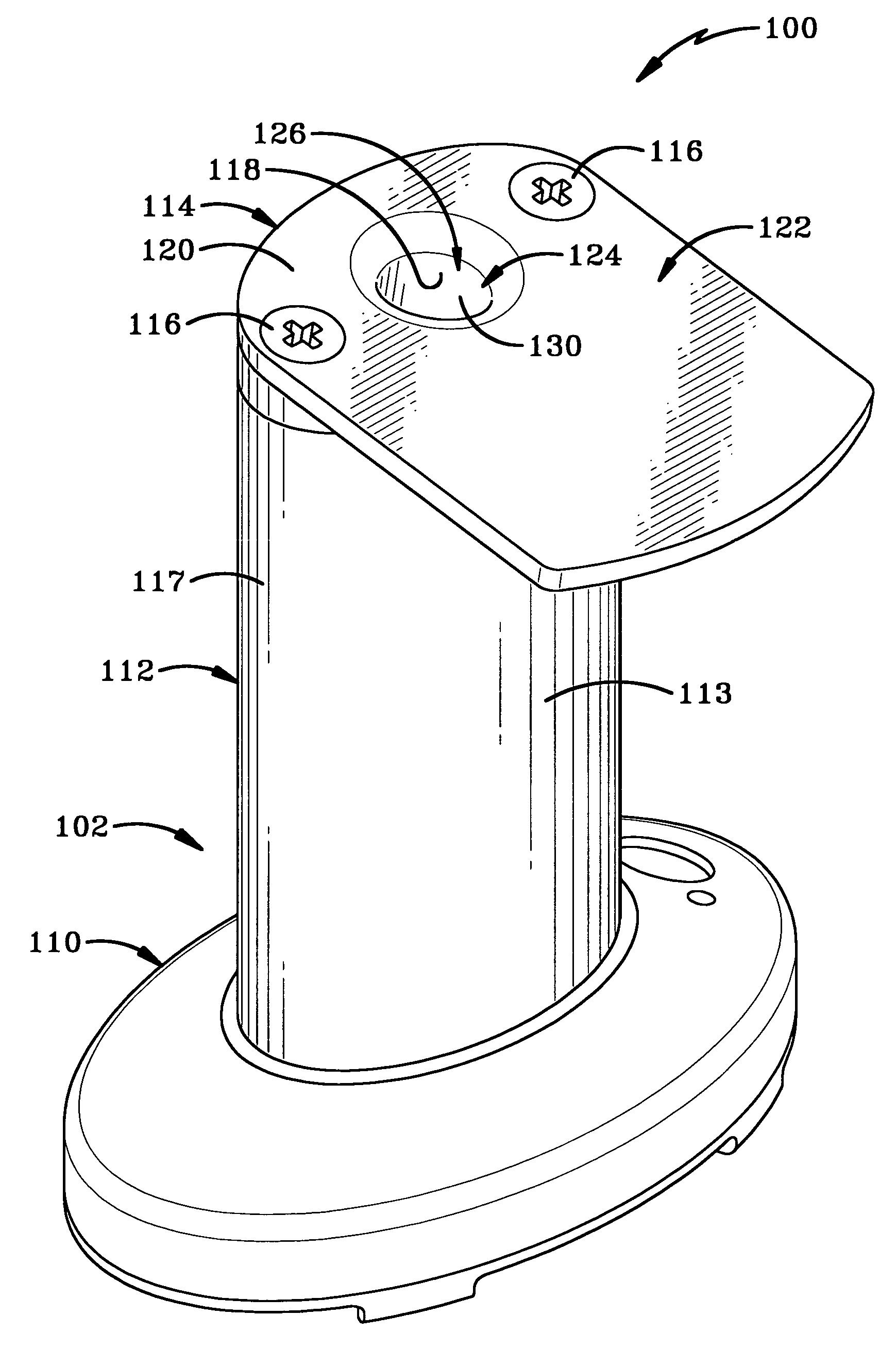 Display having self-orienting mounting area