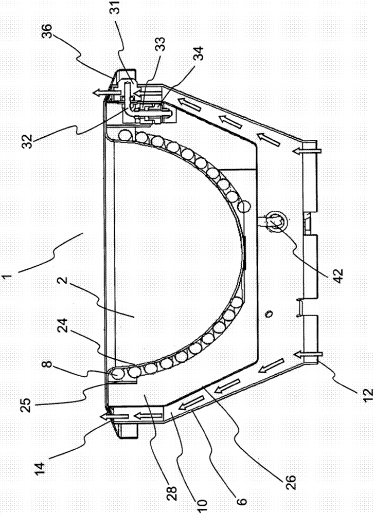 Heating hood apparatus having a novel type of arrangement of the heating device