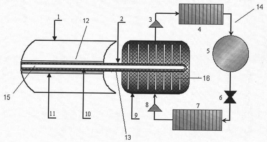 Adsorption refrigeration device driven by parabolic solar thermal collector and heat pipe