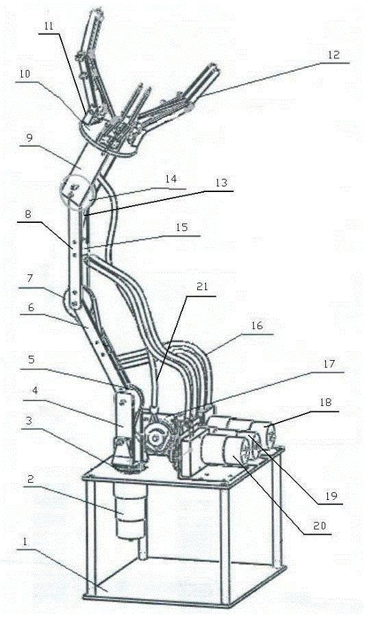 Steel wire rope transmission mechanical hand