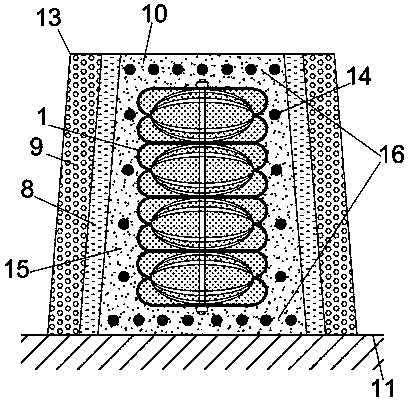 Fabricated type road isolated pier structure with damping energy dissipation function