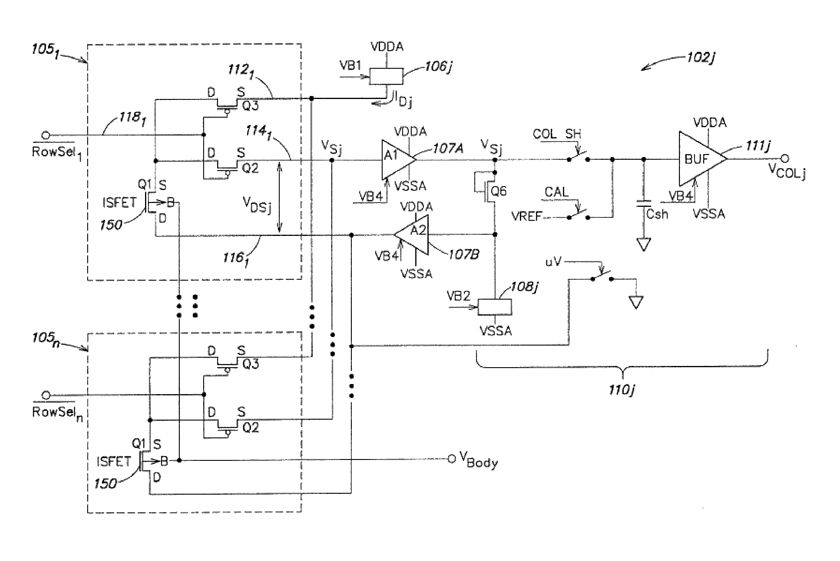 Methods for operating chemically-sensitive sample and hold sensors