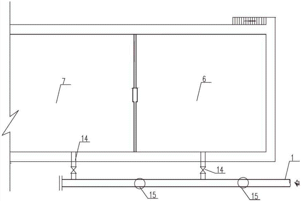 A biochemical pool water distribution system