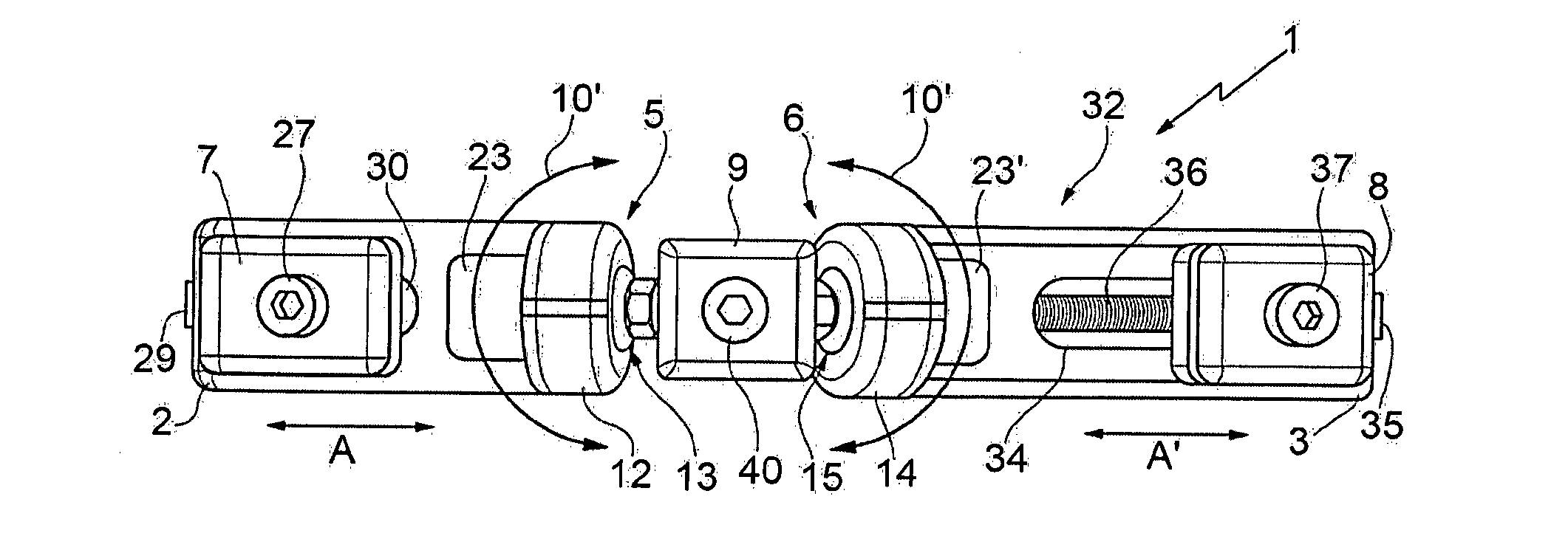 External fixing device, for treating bone fractures