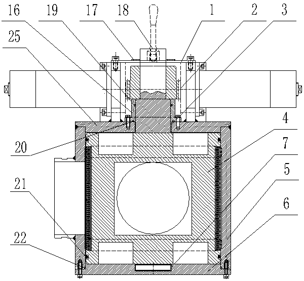 Rotatable material distributing valve device for coal mine gangue paste body filling and operation method