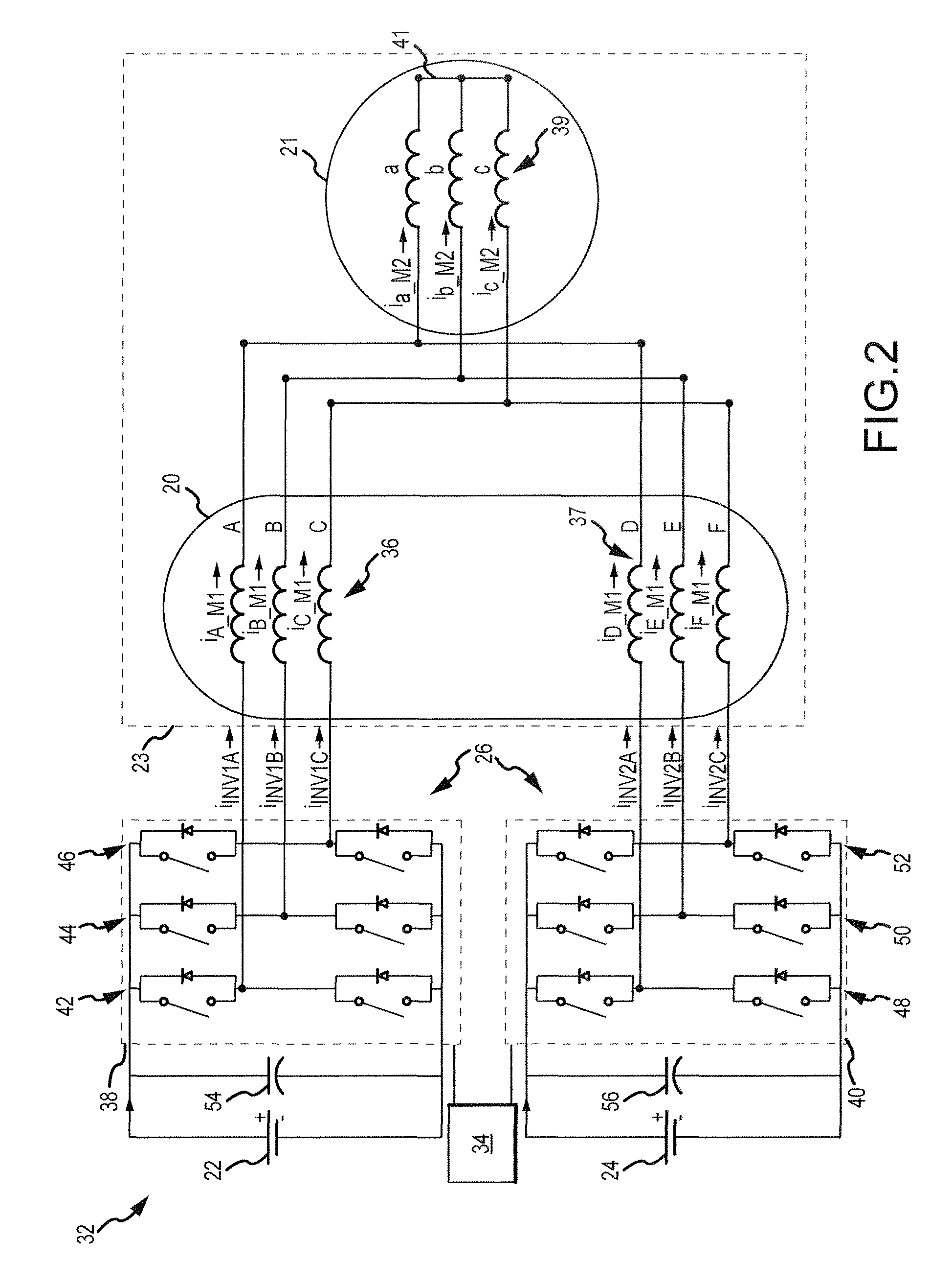 Series-coupled two-motor drive using double-ended inverter system