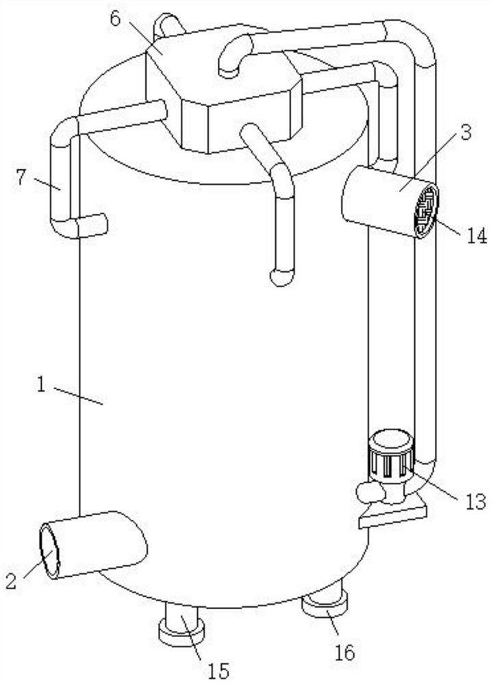 Waste gas treatment device used in production of adhesive with food protein as raw material